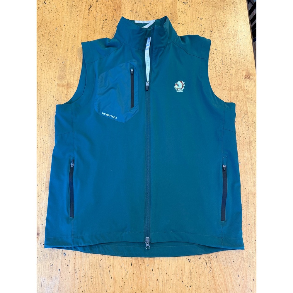 Zero Restriction Golf Vest Size M Green Full Zip Softshell 1901 Logo Sleeveless